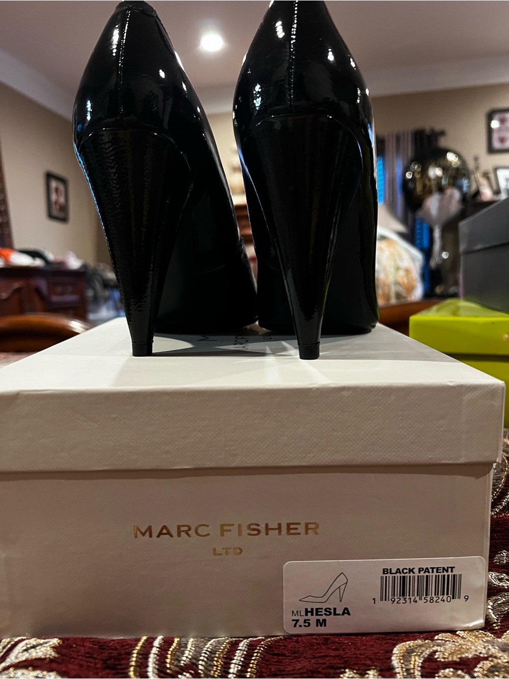 Marc Fisher Black Patent Pointed-Toe Pumps